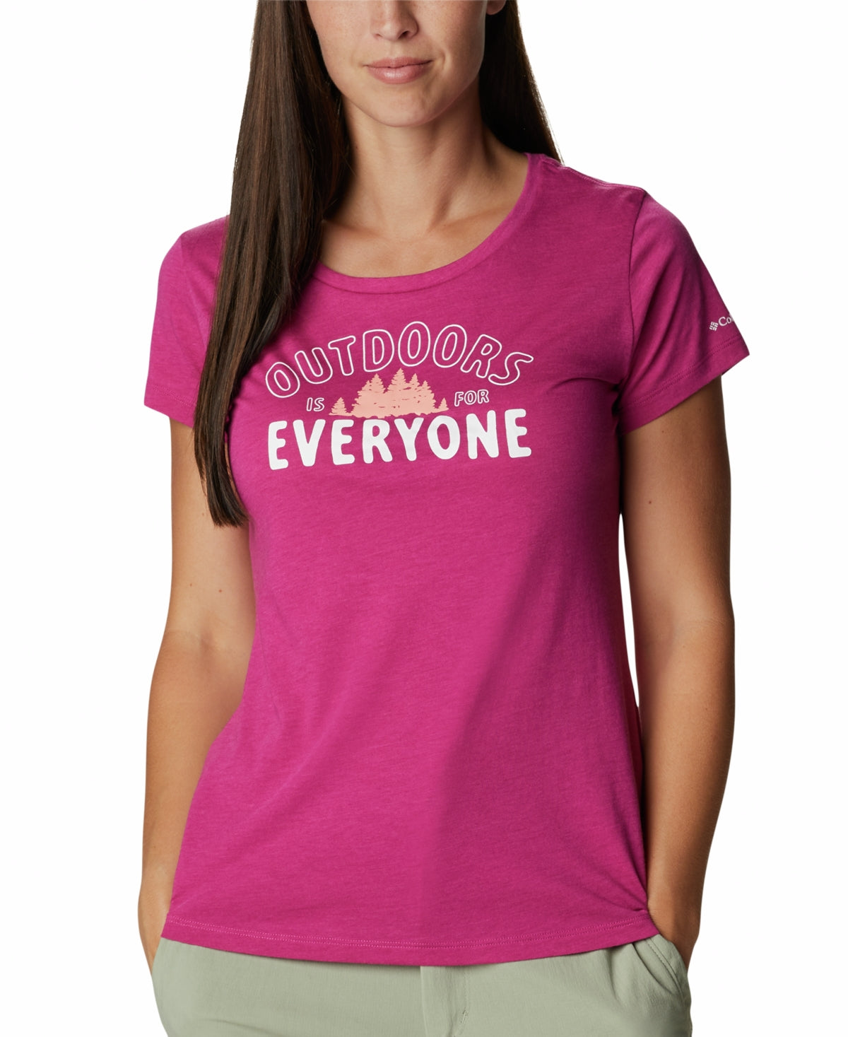 Columbia Women's Daisy Days Graphic T-Shirt Pink Size 3X