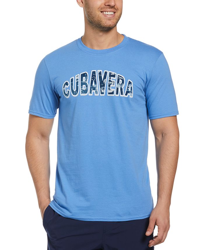 Cubavera Men's Havana Print T-Shirt Blue Size Large