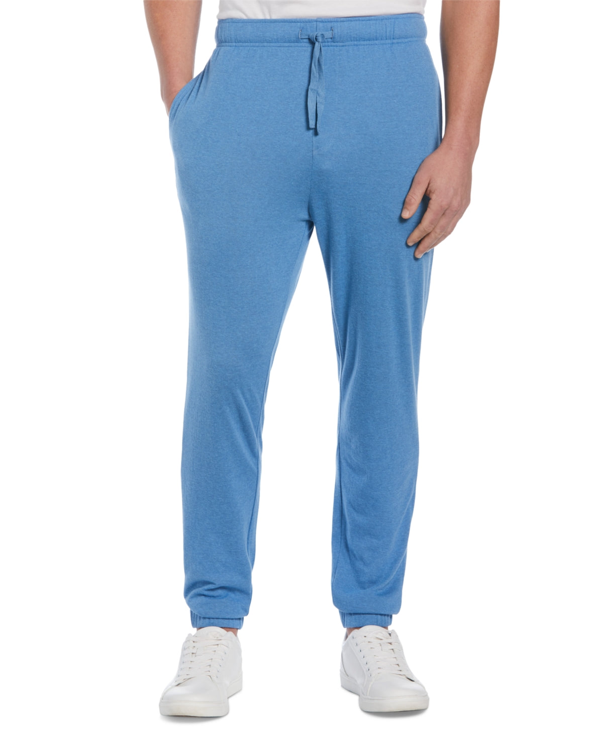 Cubavera Men's Solid Double Knit Jogger Pants Blue Size Large
