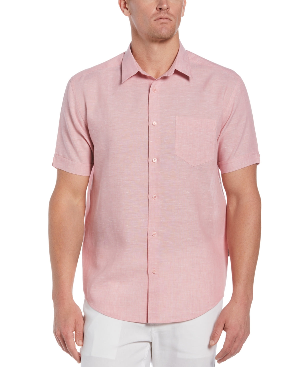 Cubavera Men's Tanner Travel Shirt Pink Size Large