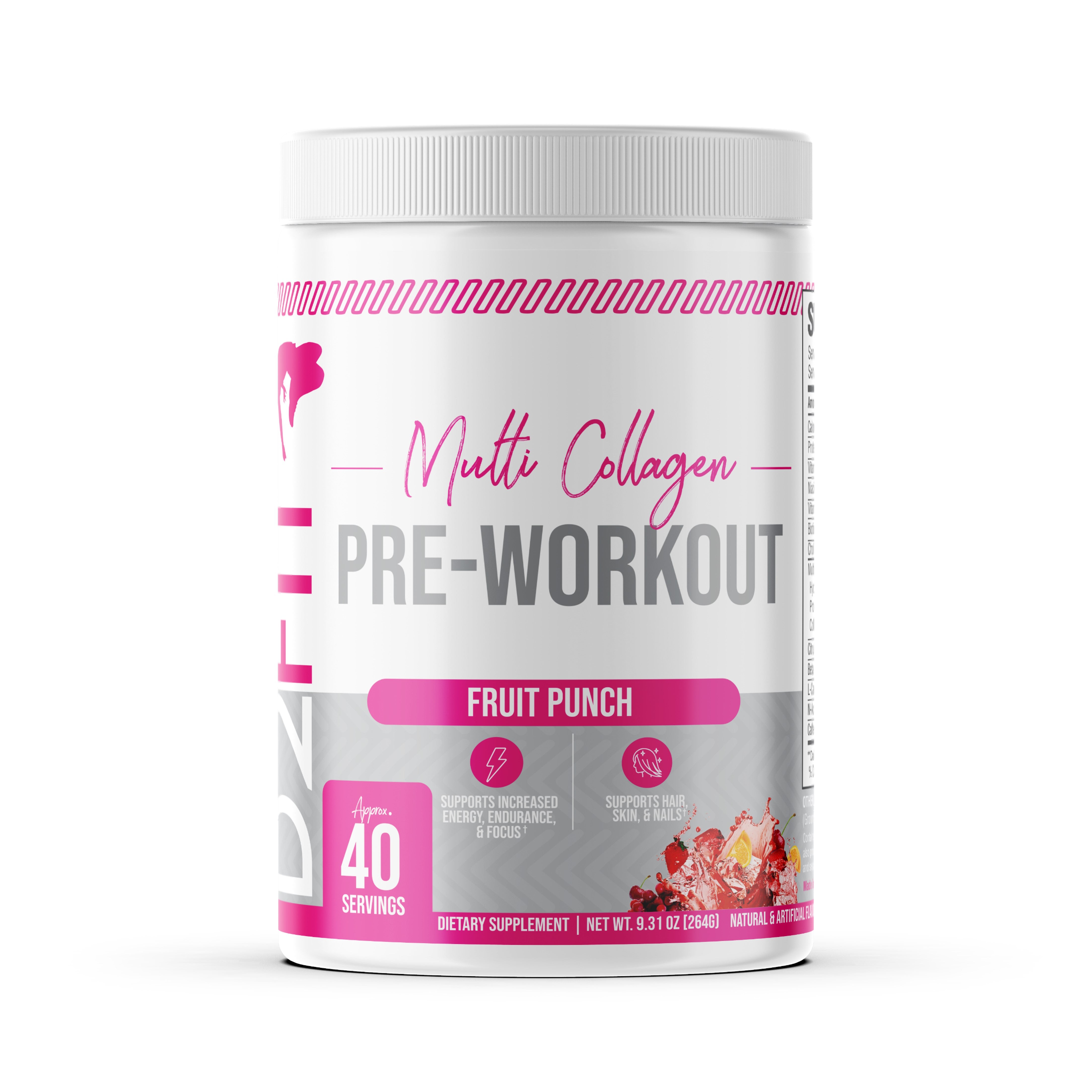 D2Fit (By Jessica Bass) Women’s Pre Workout Multi Collagen (2.5g) + Biotin (150mcg) - Supports Healthy Hair, Skin & Nails, Supports Increased Energy, Focus & Endurance - Sour Gummy