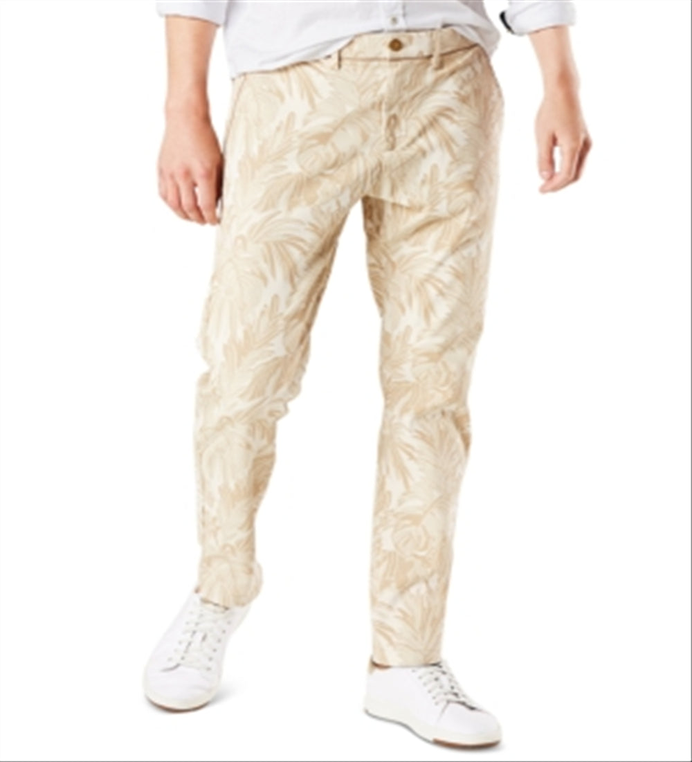 Dockers Men's Print Slim Fit Chino Pants Brown Size 38X30