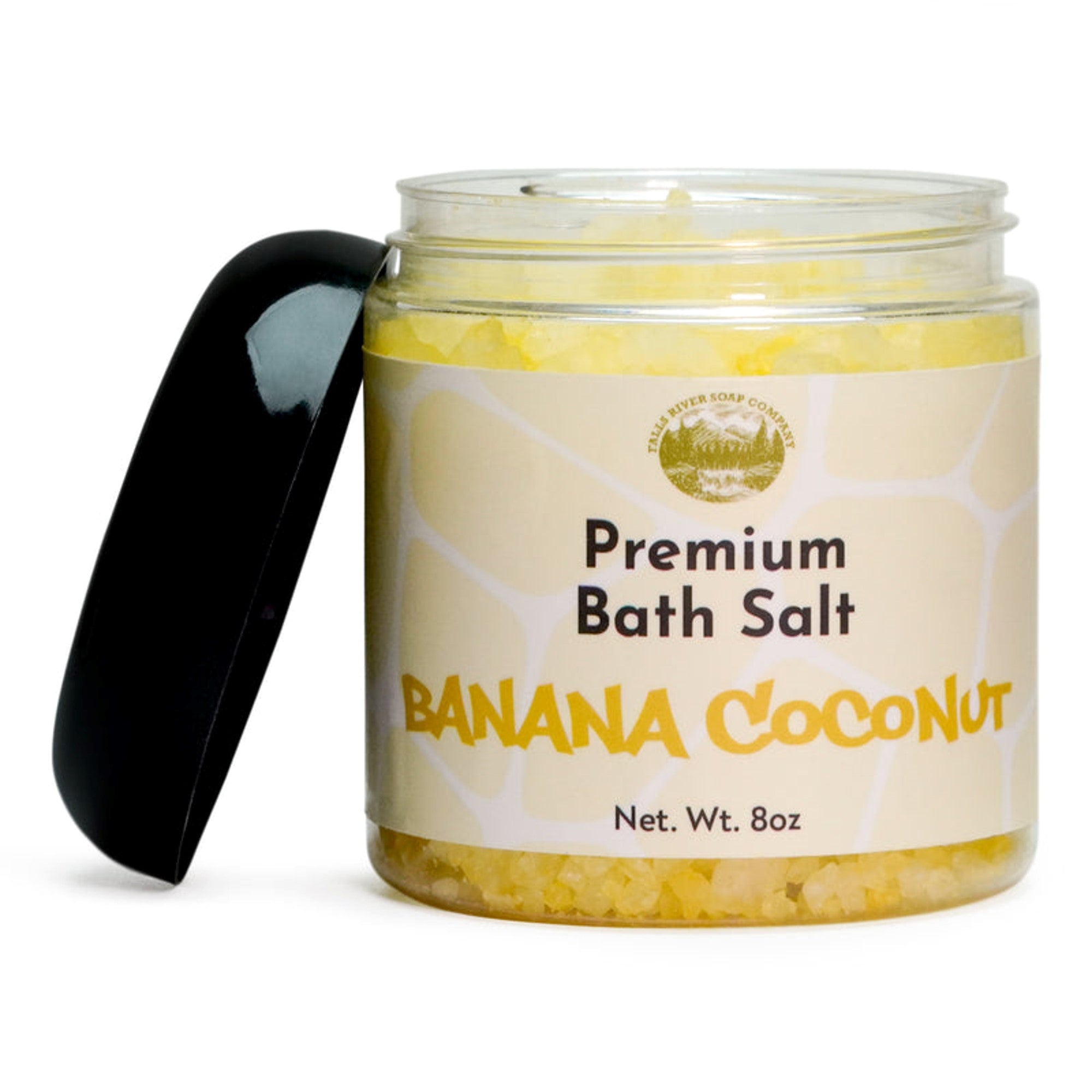 Falls River Soap Premium Bath Salt Scrub, Vegan and Cruelty Free - Banana Coconut, 8 Oz