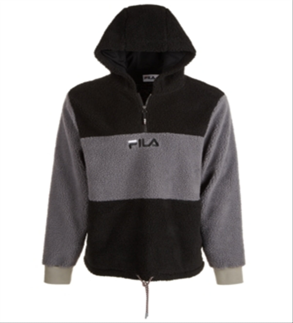 Fila Men's Gelber 1/2 Zip Hoodie Black Size X-Large