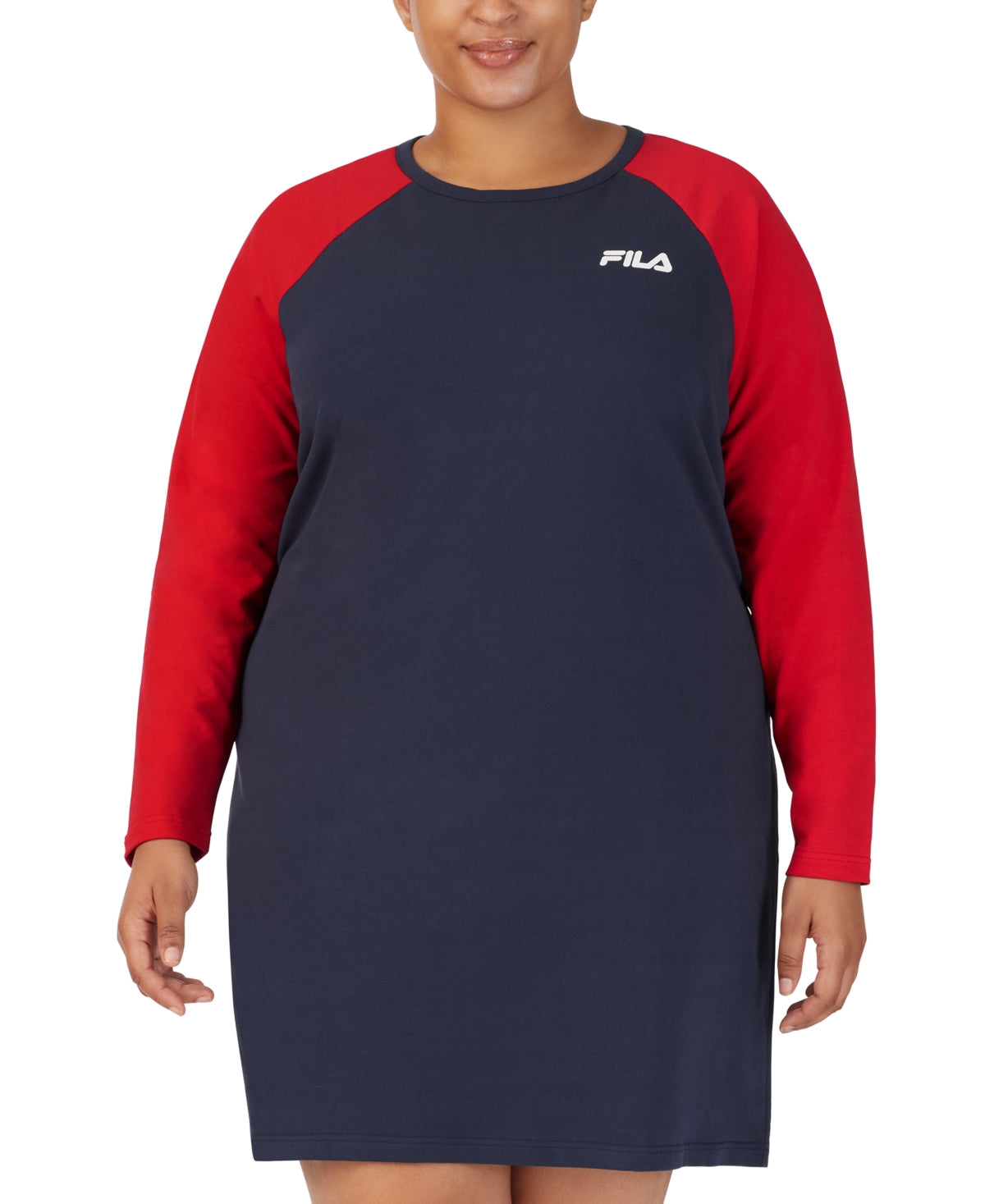 Fila Women's A Type Colorblocked Raglan-Sleeve Dress Blue Size 3X