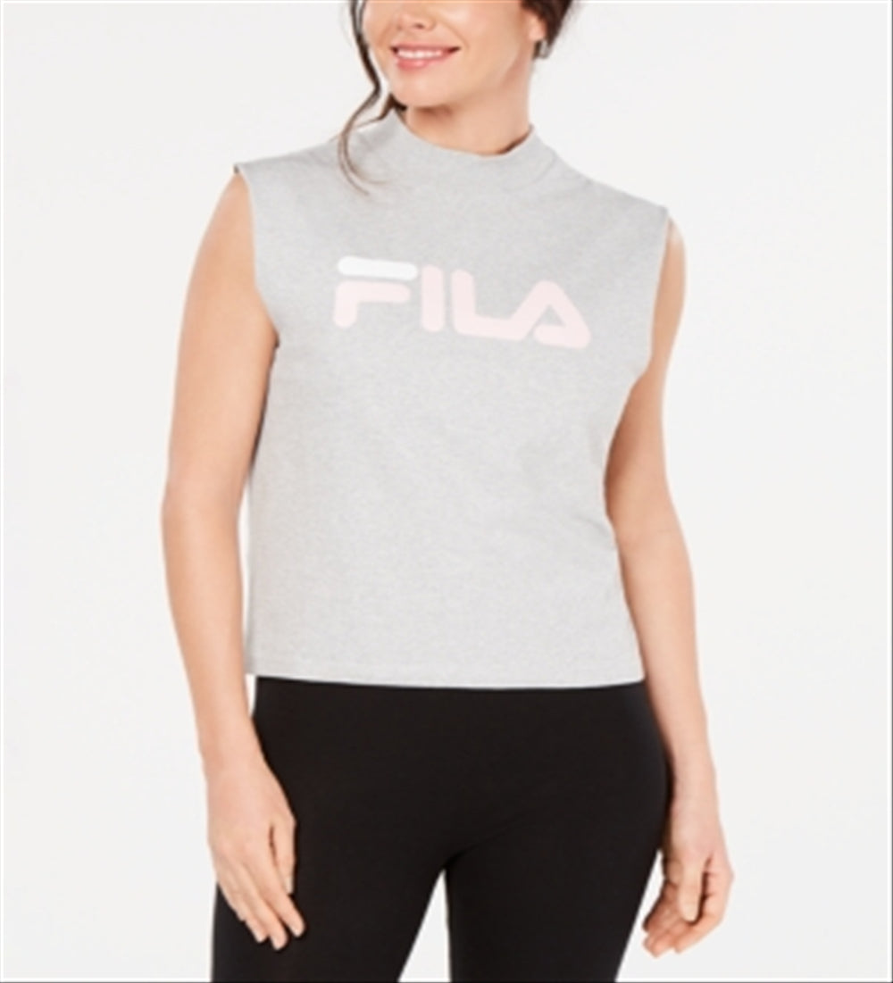Fila Women's Helena Logo Sleeveless T-Shirt Gray Size XL