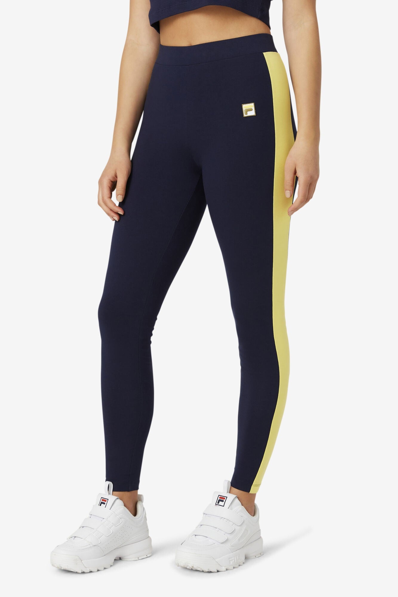 Fila Women's Riviera Striped Full Length Leggings Navy Size X-Small -