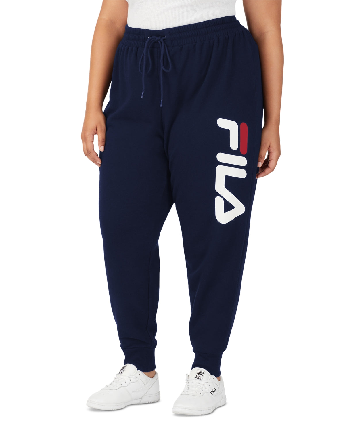 Fila Women's Stand Graphic Drawstring Waist Jogger Pants Blue Size 2X