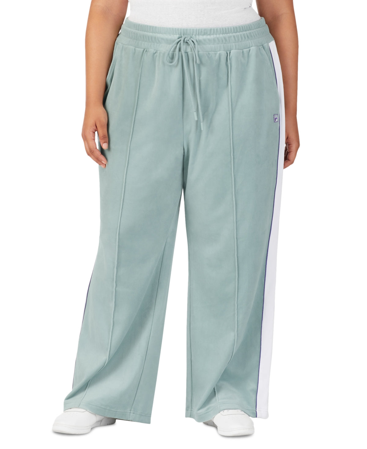 Fila Women's Valery Mid Rise Drawstring Velour Pants Green Size 4X