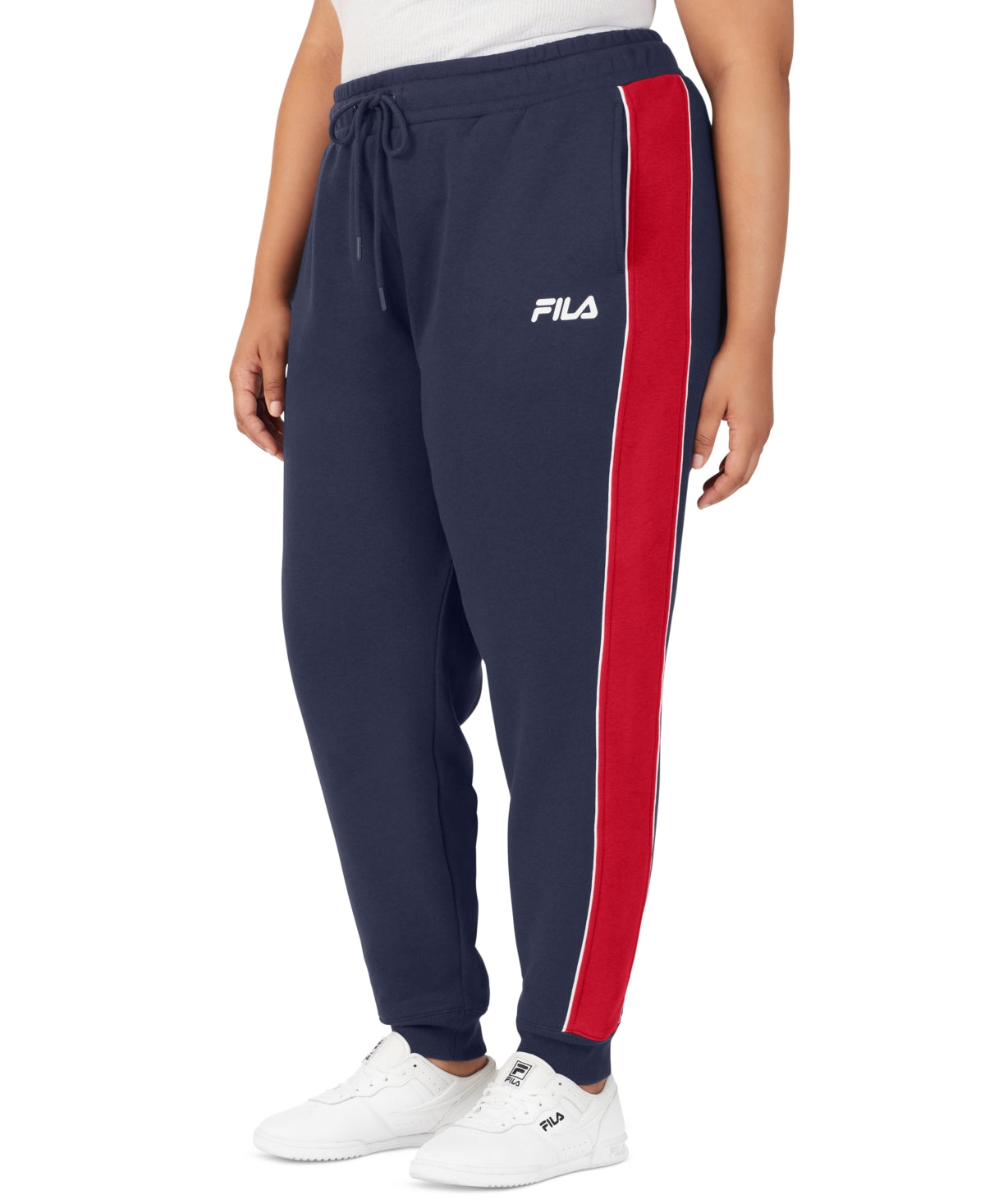 Fila Women's Vigor Mid Rise Colorblocked Fleece Joggers Blue Size 4X