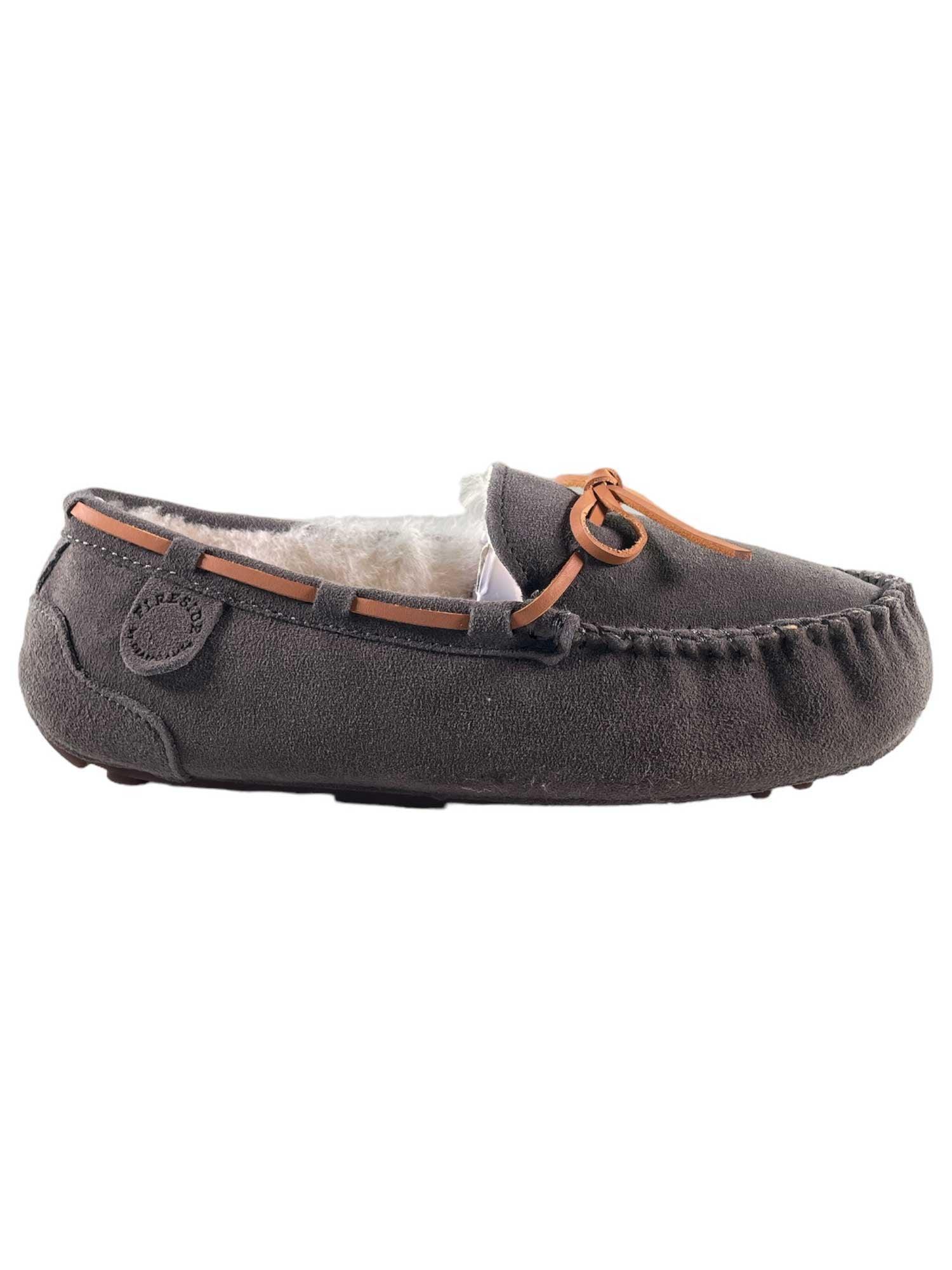 Fireside By Dearfoams Women's Victoria Genuine Shearling Lace Moccasin Slipper