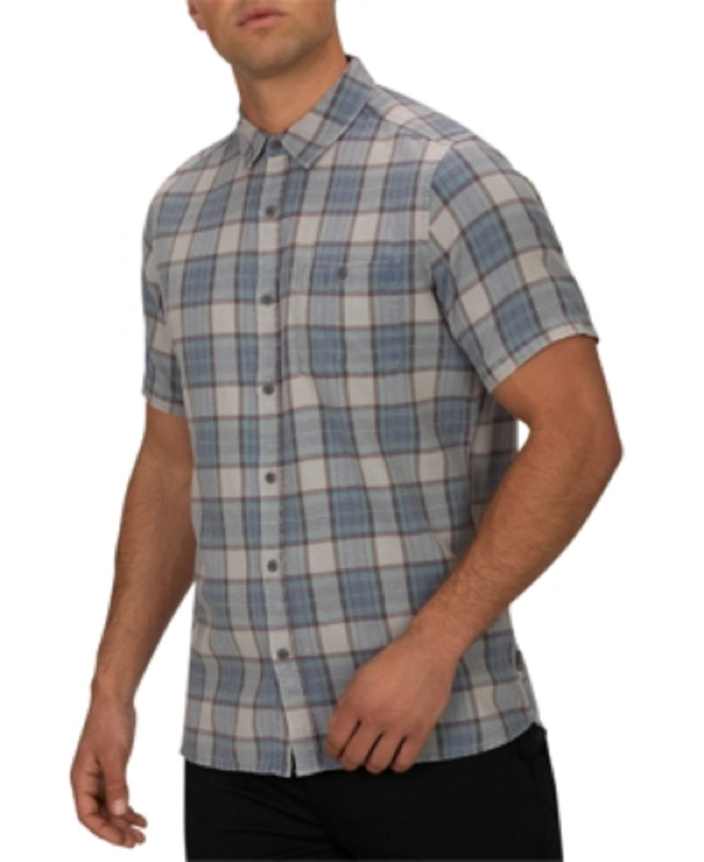 Hurley Men's Plaid Trooper Classic Fit Button Up Shirt Grey Size Small