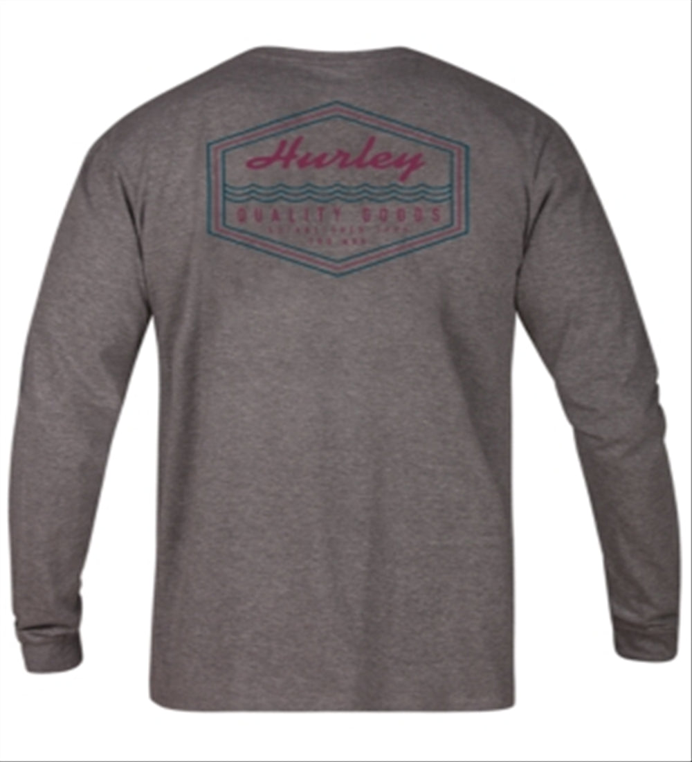 Hurley Men's Scripps Premium Logo Graphic T-Shirt Gray Size Small