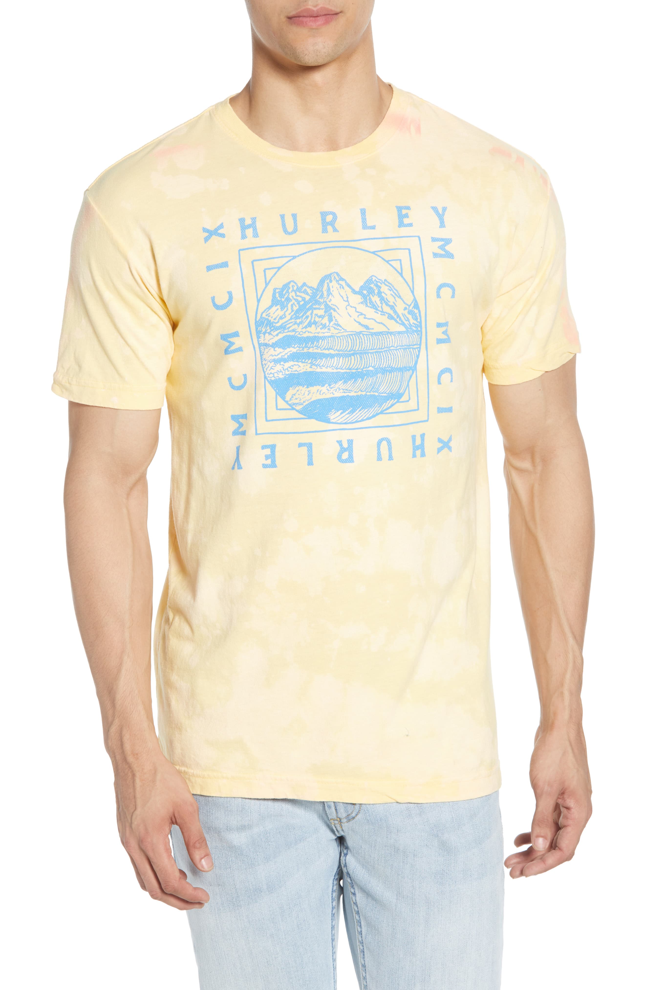Hurley Men's Voyager Graphic T-Shirt Size Yellow Size Small