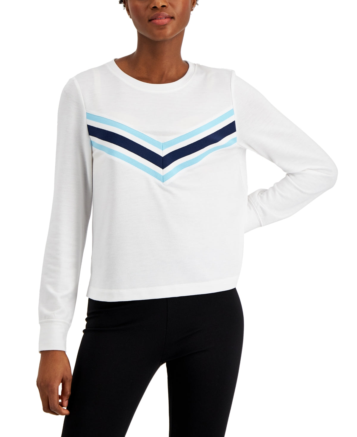 ID Ideology Women's Active Chevron Top White Size XX-Large