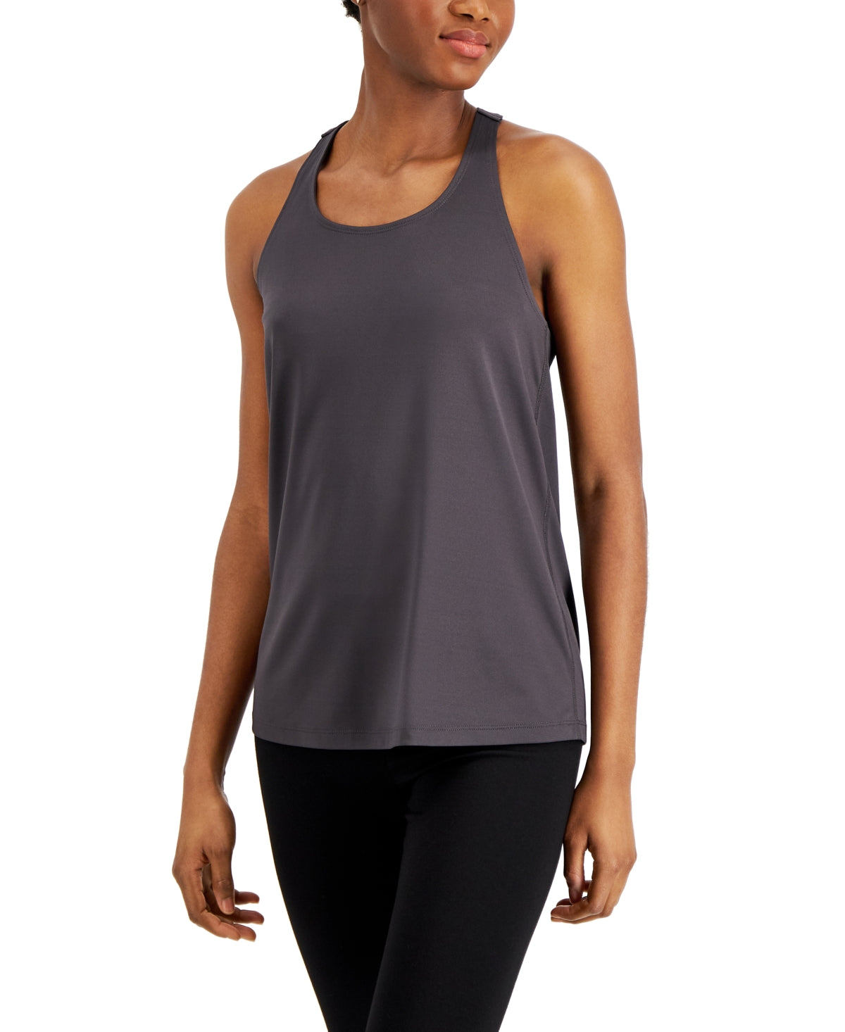 ID Ideology Women's Active Racerback Tank Top Gray Size Large