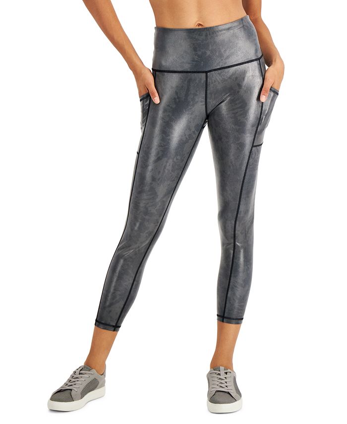 Id Ideology Women's Active Shine Length Leggings Black Size S