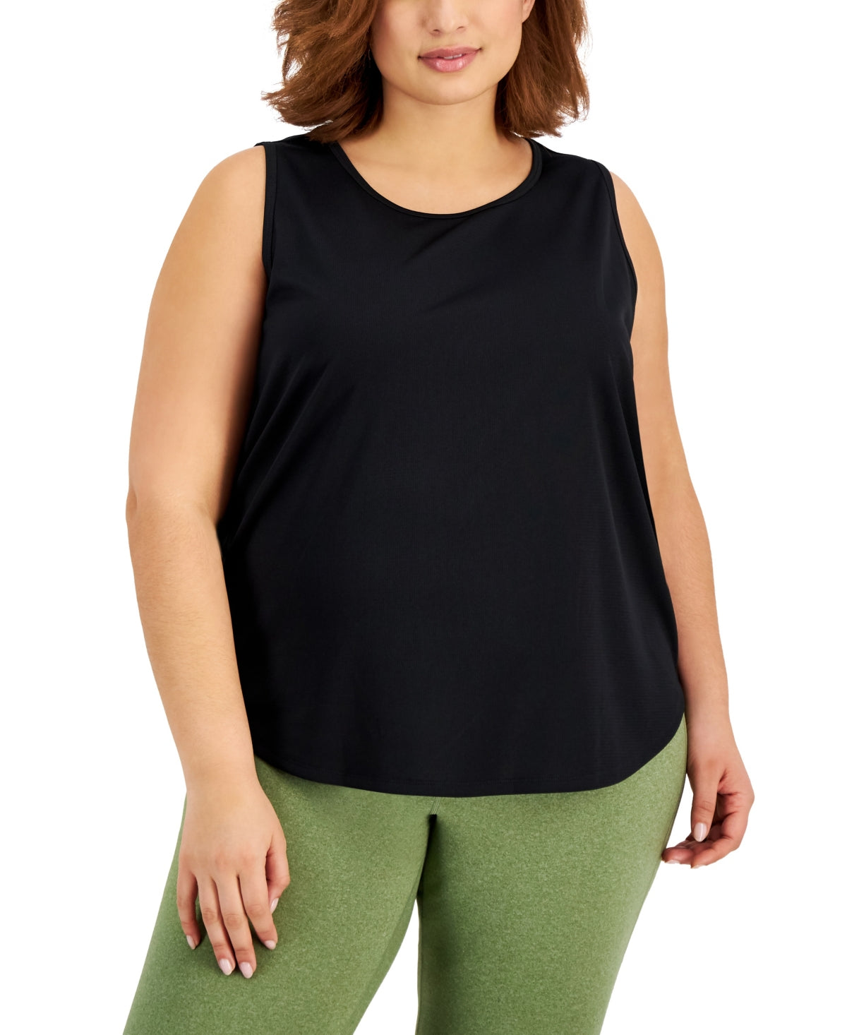 ID Ideology Women's Birdseye Mesh Tank Top Black Size 4X