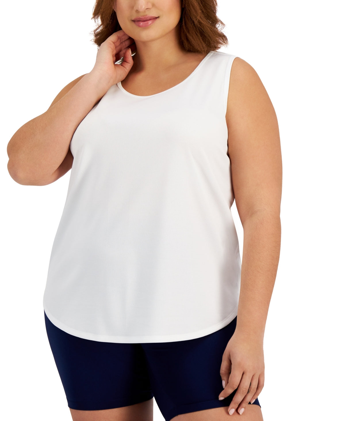 ID Ideology Women's Birdseye Mesh Tank Top White Size 3X