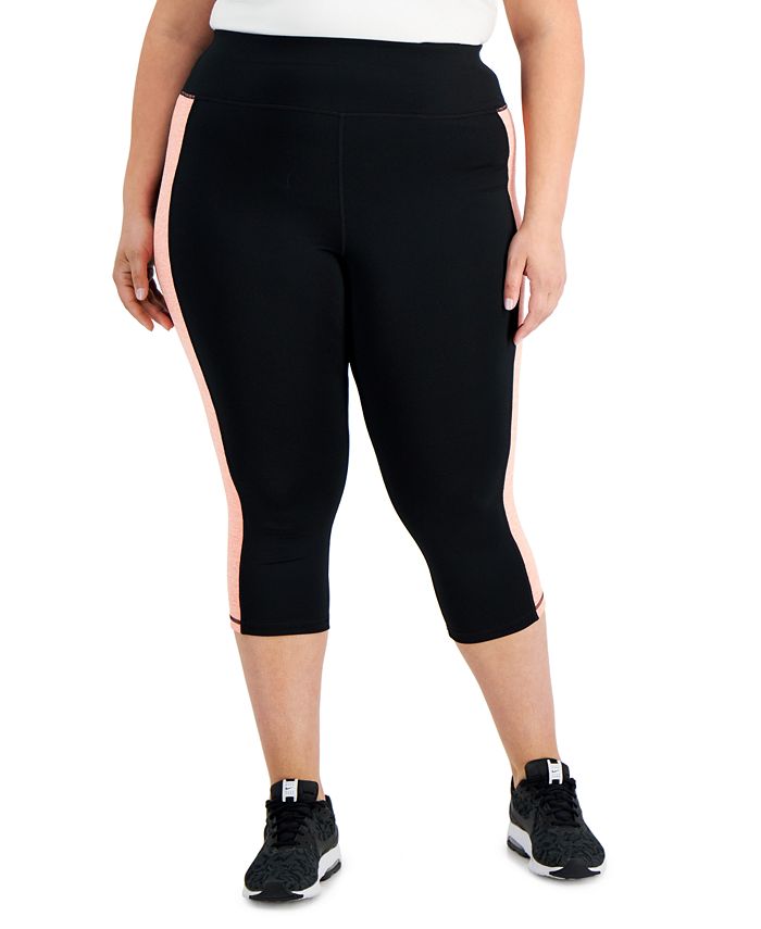 ID Ideology Women's Colorblocked Capri Leggings Black Size XL