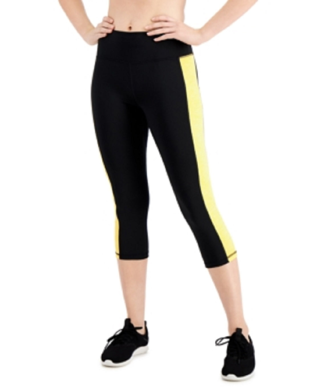 ID Ideology Women's Colorblocked Cropped Leggings Black Size Small