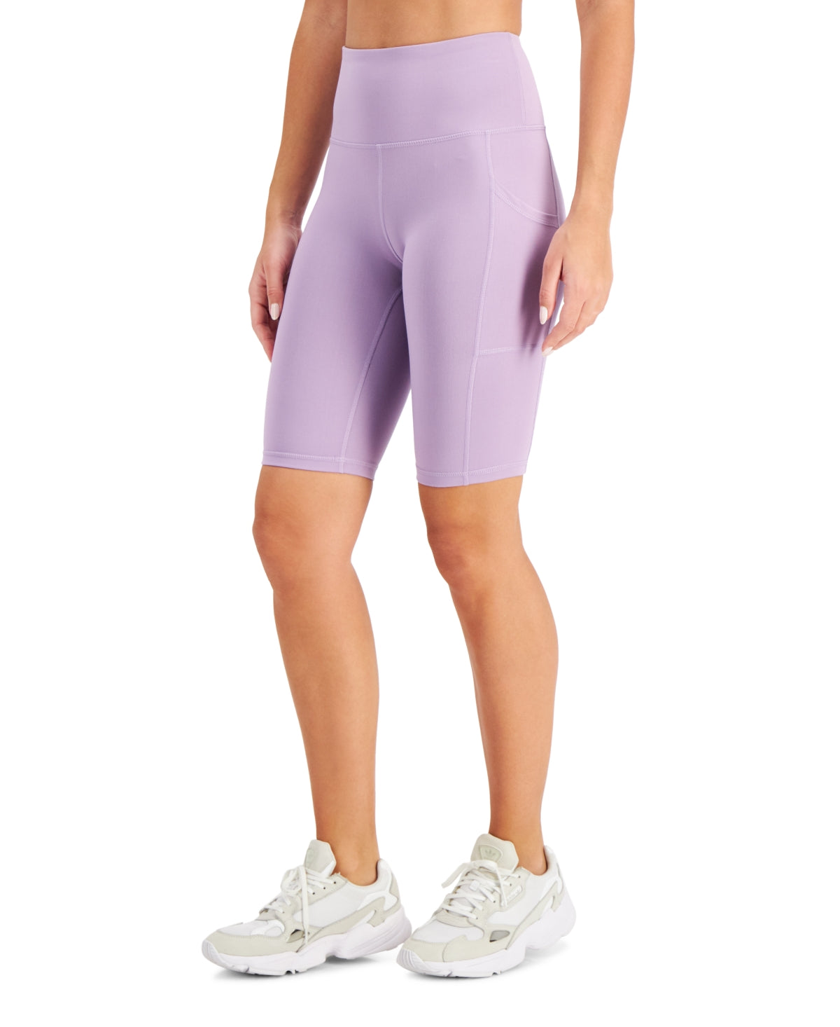 ID Ideology Women's Compression High Rise 10 Bike Shorts Purple Size Medium