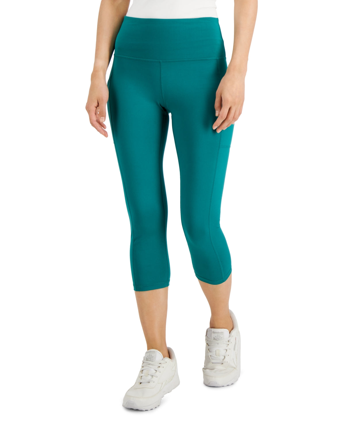 ID Ideology Women's Compression High Rise Side Pocket Cropped Leggings Green Size X-Small