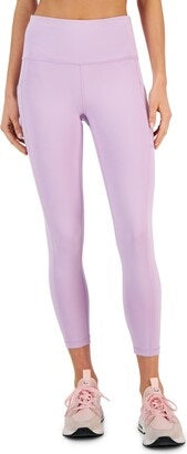Id Ideology Women's Compression High-Rise Side-Pocket Cropped Leggings Purple Size L