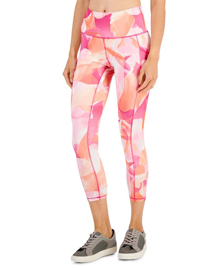 ID Ideology Women's Compression Petal Side Pocket 7/8 Leggings Pink Size Large