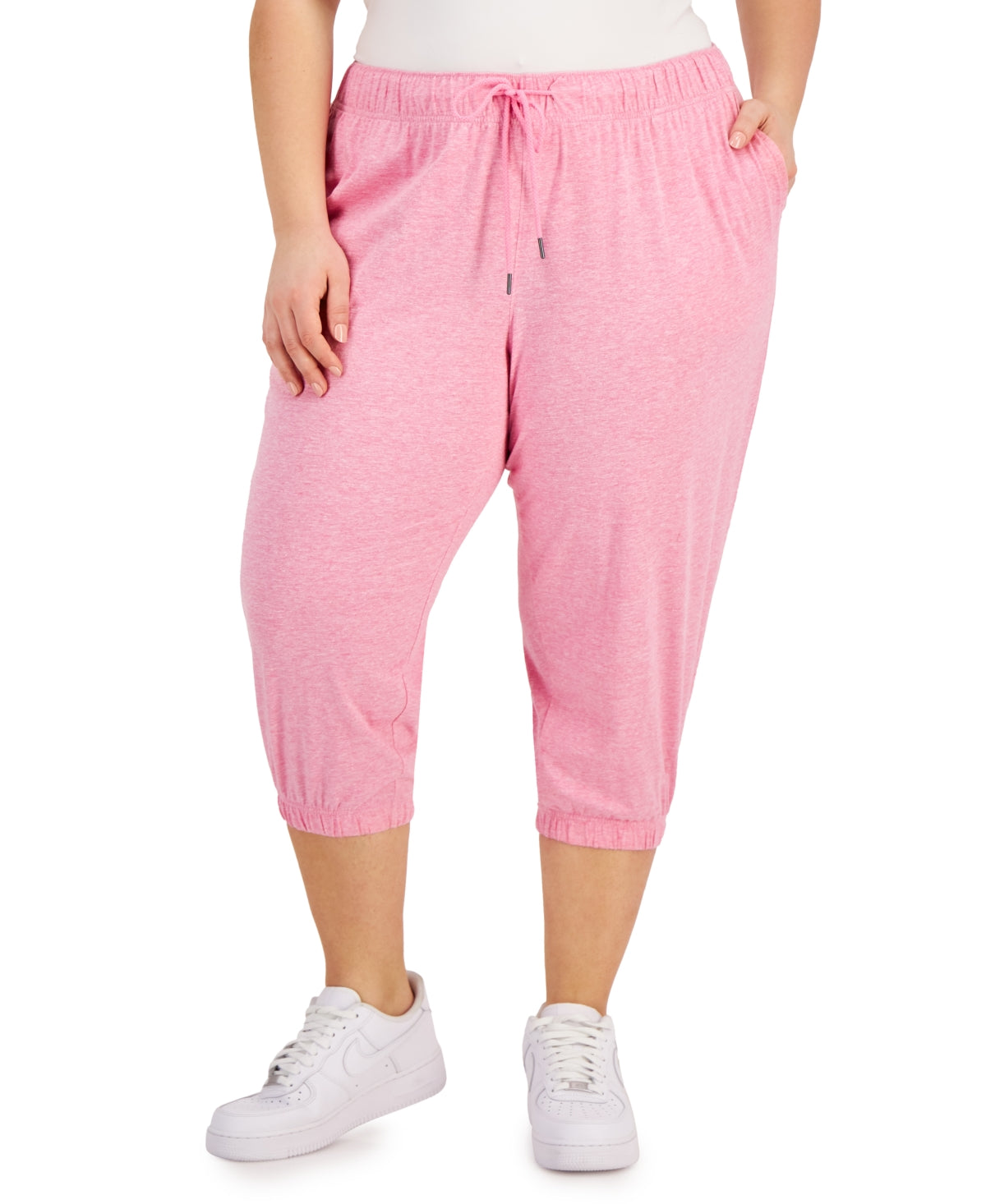 ID Ideology Women's Cropped Jogger Pants Pink Size 3X