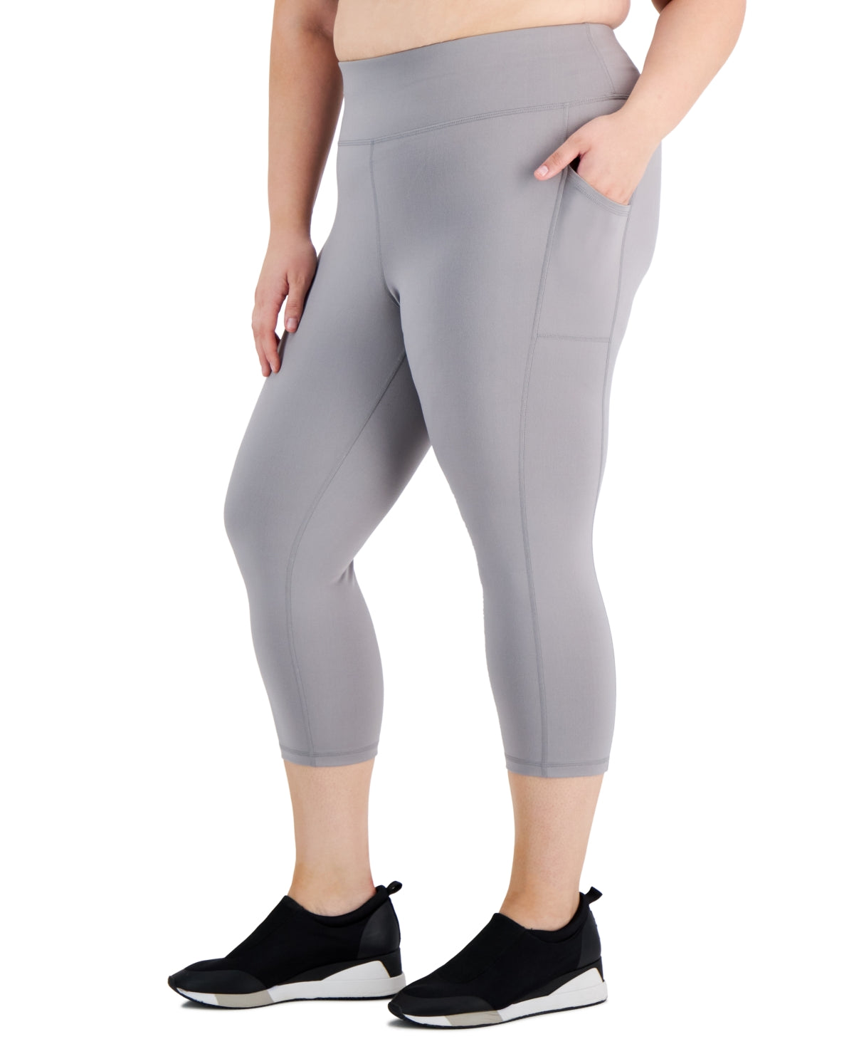 ID Ideology Women's Cropped Leggings Gray Size 2X