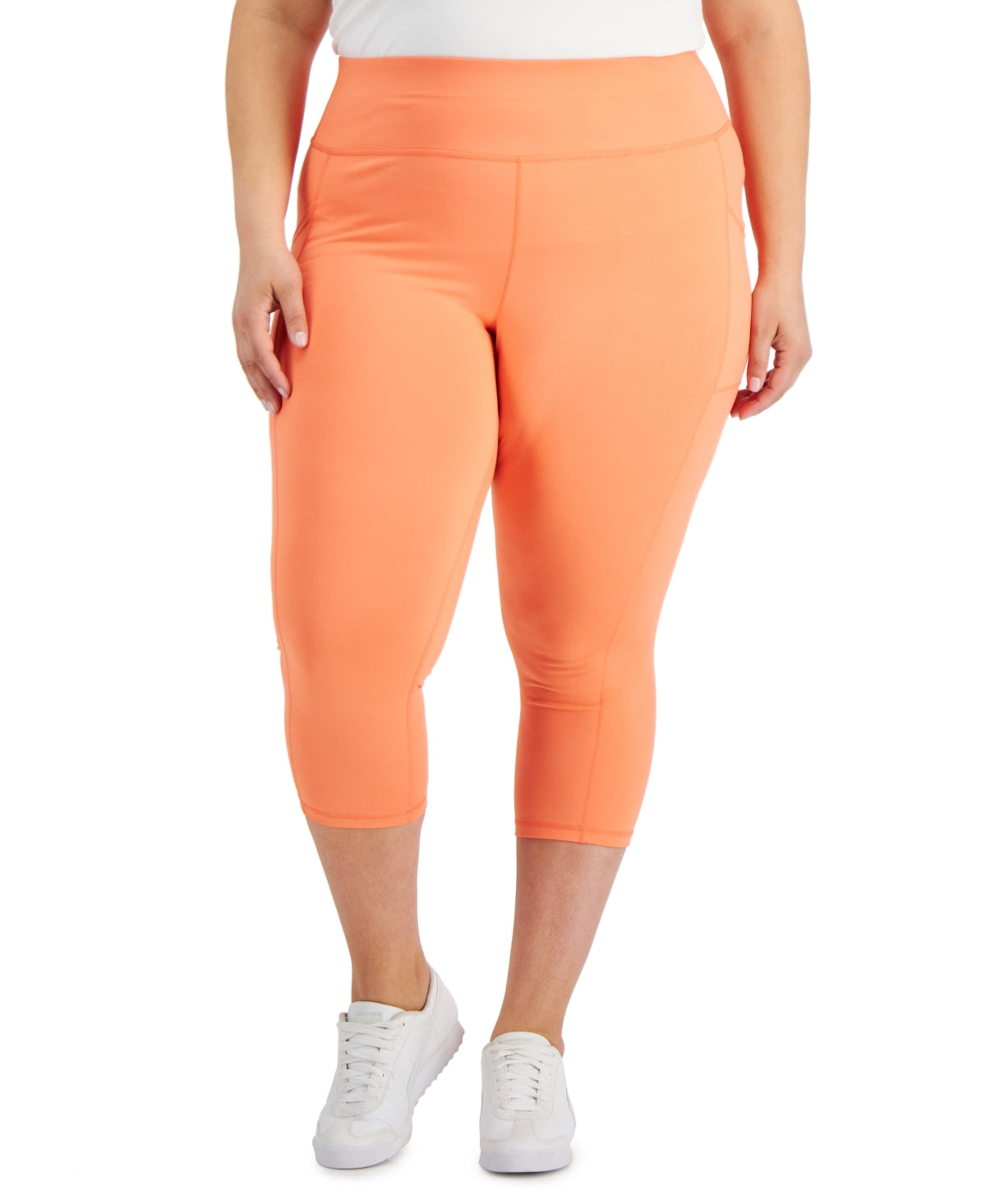 ID Ideology Women's Cropped Leggings Orange Size 3X