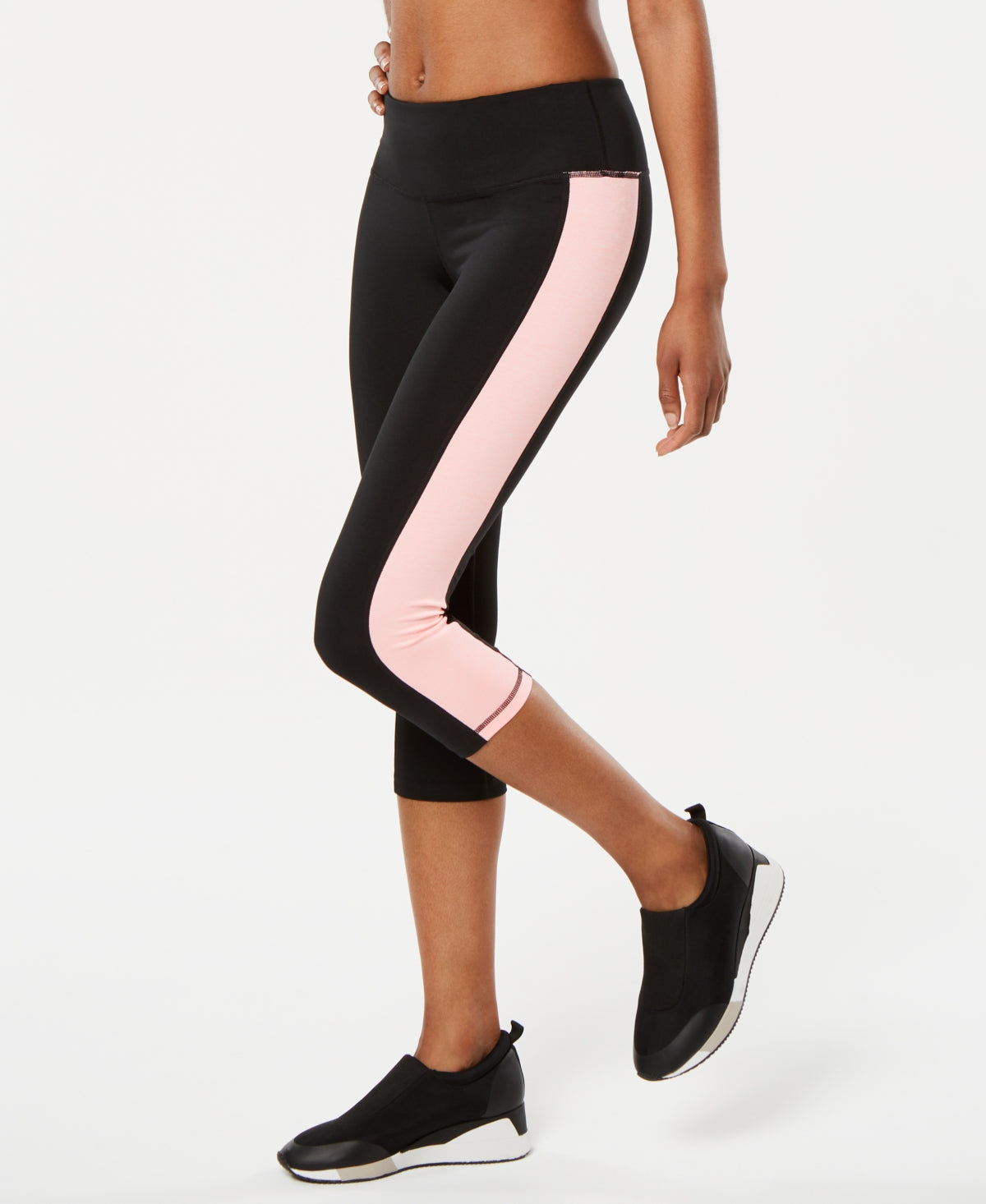 ID Ideology Women's Essentials Colorblocked Cropped Leggings Black Size Large