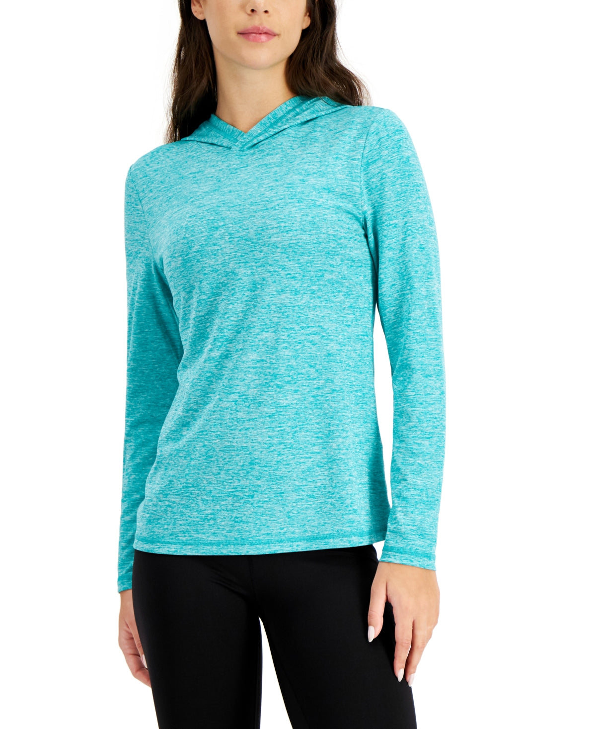 ID Ideology Women's Essentials Hooded T-Shirt Blue Size Medium