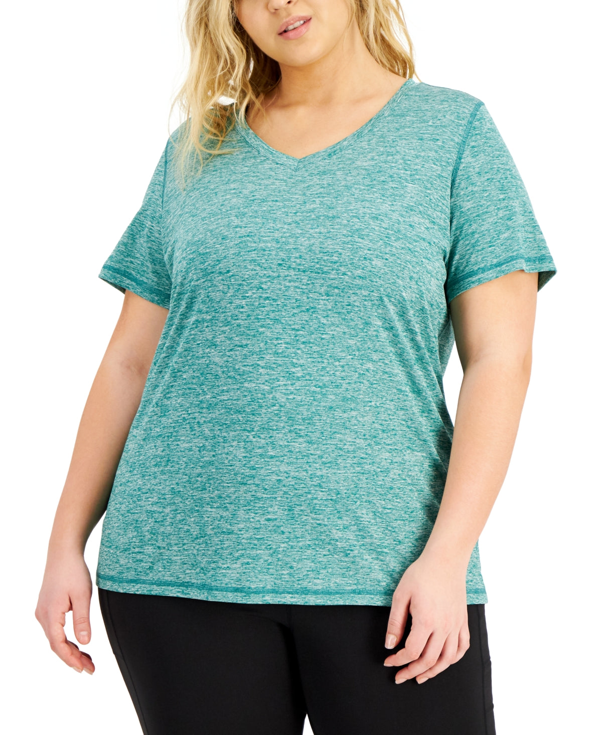 ID Ideology Women's Essentials Rapidry Heathered Performance T-Shirt Green Size Small