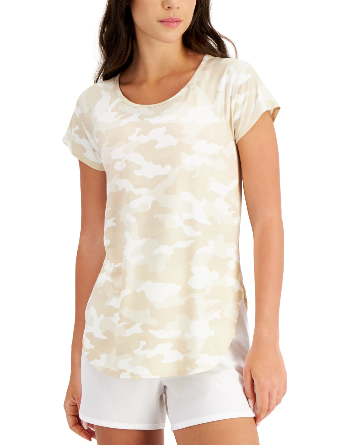 ID Ideology Women's Essentials Sweat Set Camo T Shirt Brown Size Small