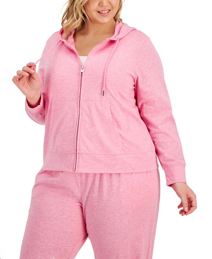ID Ideology Women's Full Zip Hooded Jacket Pink Size 3X