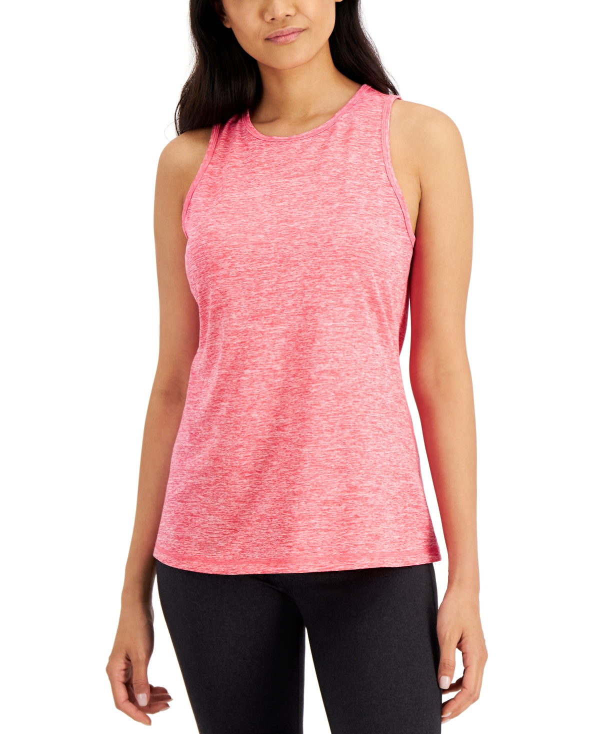 ID Ideology Women's Heathered Keyhole Back Tank Top Pink Size XX-Large