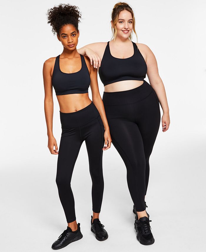 ID Ideology Women's High Waist Side Pocket 7/8 Length Leggings Black Size 2X