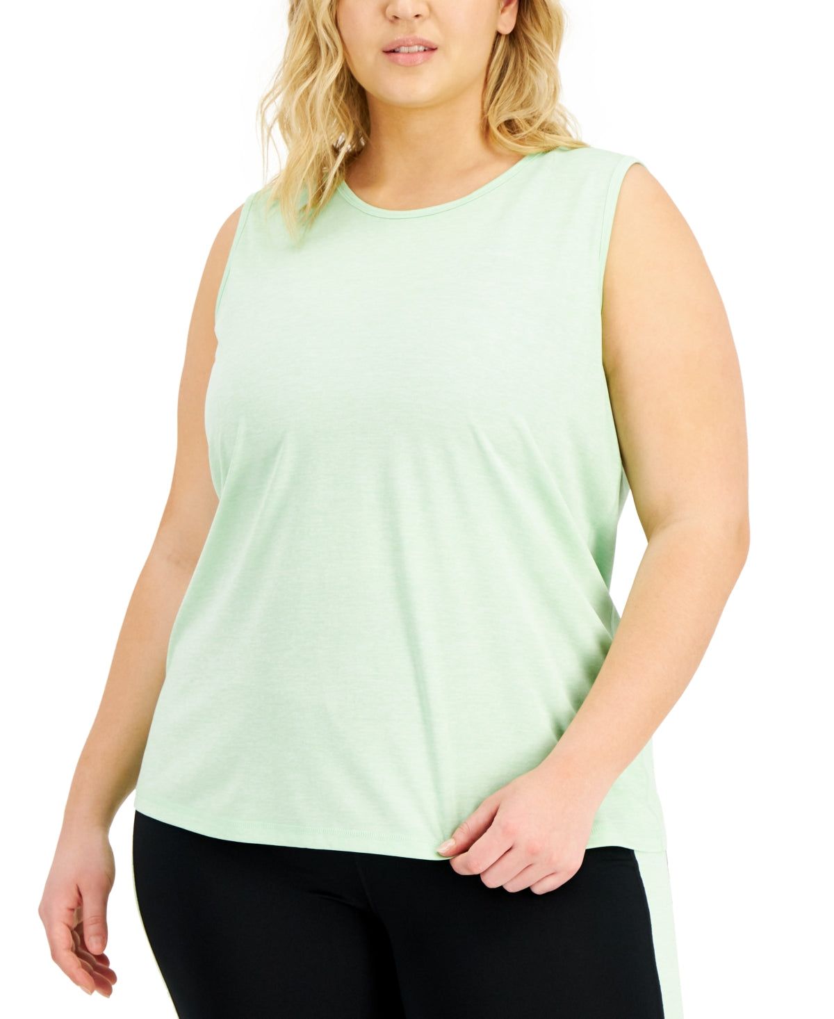 ID Ideology Women's Keyhole Back Tank Top Green Size 2X