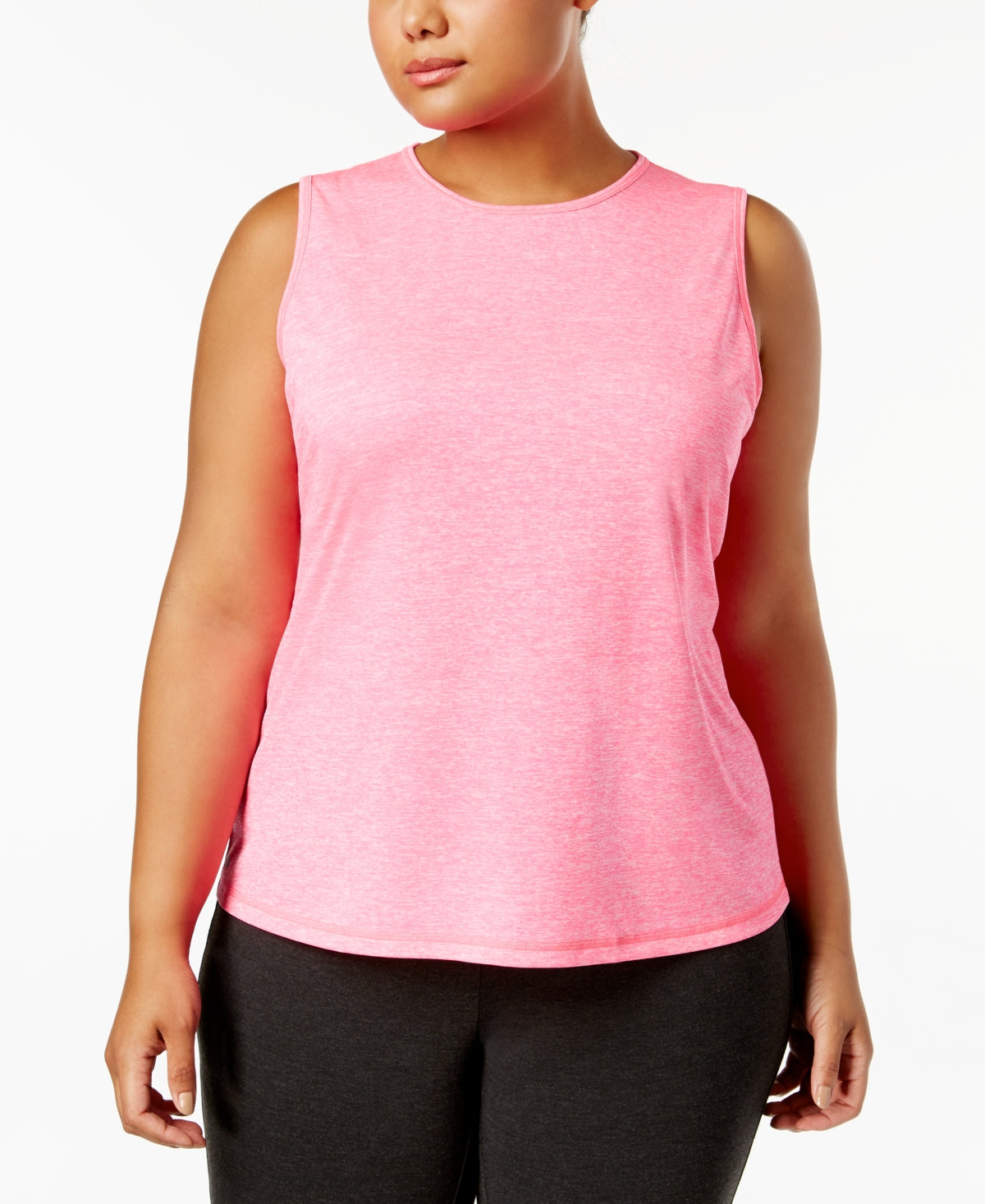 ID Ideology Women's Keyhole Back Tank Top Pink Size 2X