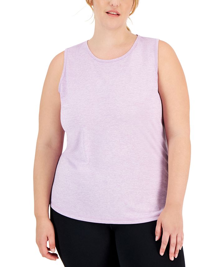 ID Ideology Women's Keyhole Back Tank Top Purple Size 2X