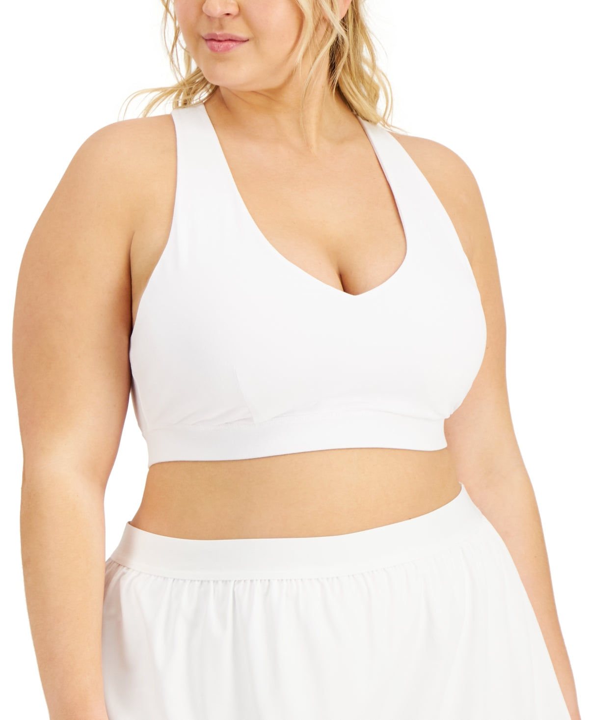 ID Ideology Women's Match Set Sports Bra White Size 1X