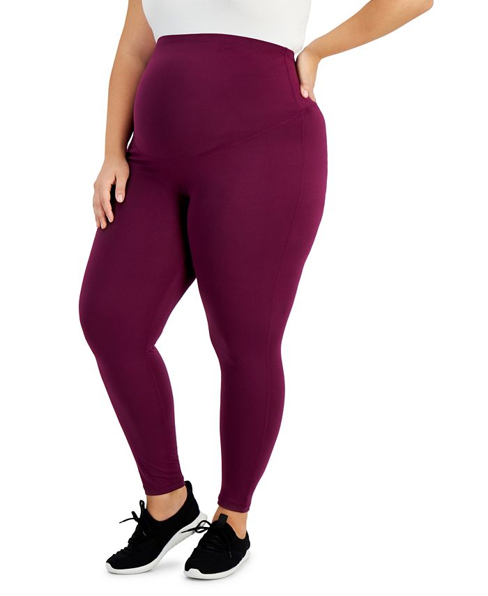 ID Ideology Women's Maternity Ankle Leggings Purple Size 2X