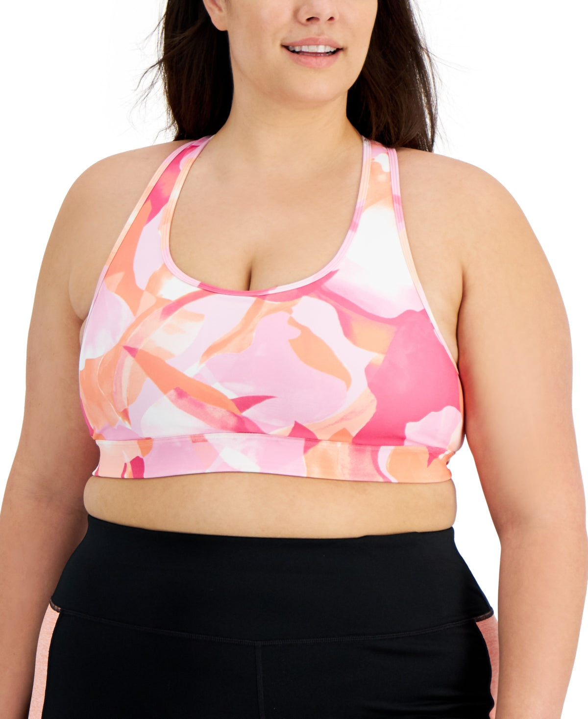 ID Ideology Women's Medium Impact Sports Bra Pink Size 2X