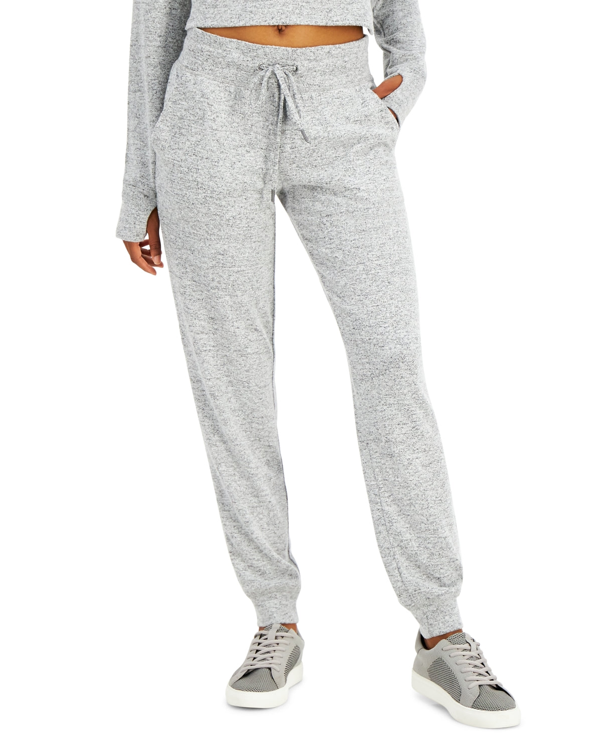 ID Ideology Women's Mushy Knit Joggers Gray Size X-Small