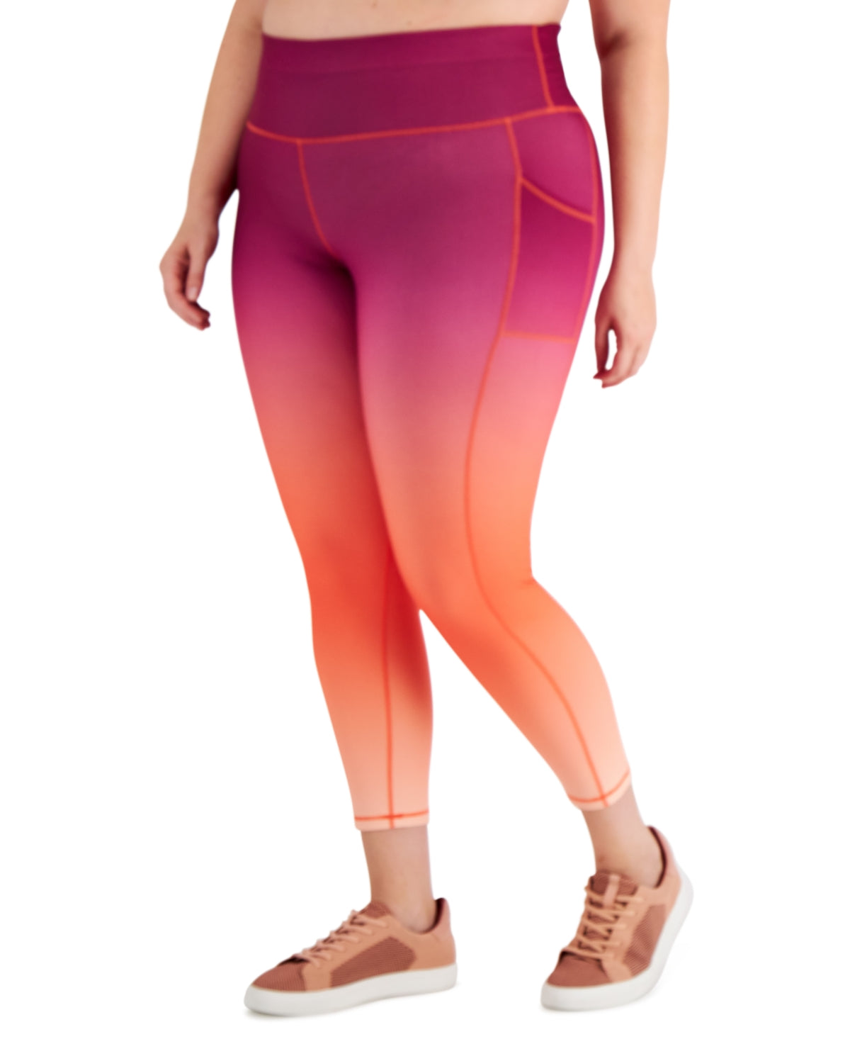 ID Ideology Women's Ombre Print Leggings Pink Size 2X