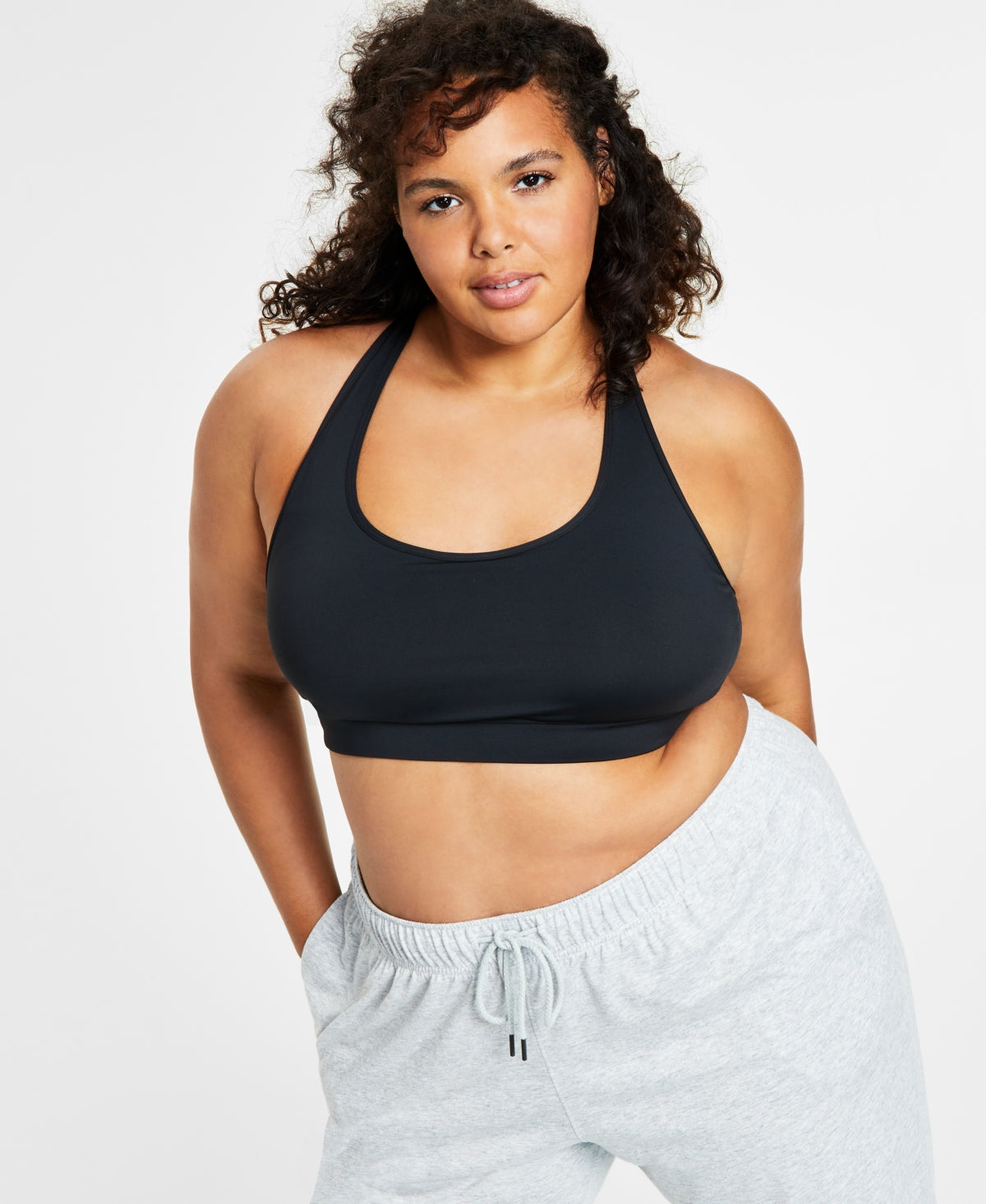 ID Ideology Women's Performance Plus Impact Sports Bra Black Size 1X