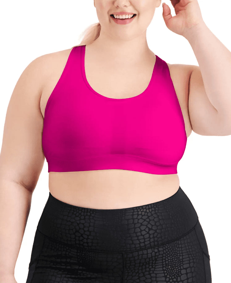 ID Ideology Women's Performance Plus Impact Sports Bra Pink Size 2X
