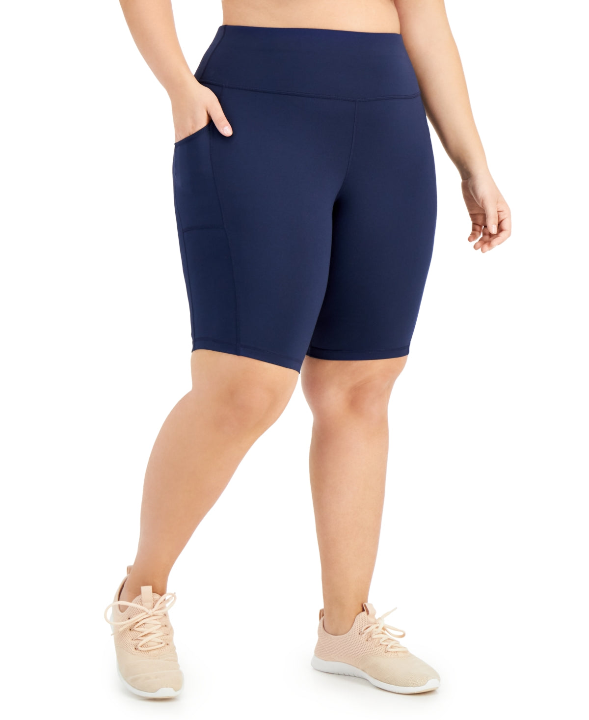 ID Ideology Women's Pull On Bicycle Shorts Blue Size 3X